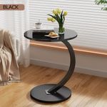 Modern C-Shaped Compact Sofa Side End Table Coffee Laptop Living Room Bedroom