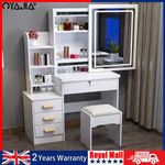 Dressing Table With Drawers Mirror Stool Set Makeup Desk Vanity Table Bedroom