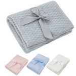 Soft Baby Fleece Blanket Honeycomb Waffle Newborn Gift 60x90cm For Cot Pram