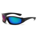 Black Padded Motorcycle Riding Glasses 2X Windproof Sunglasses UV375 Lens
