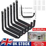 2/4/6 Heavy Duty Storage Hooks Garage Shed Brackets Ladder Bike Wall Garden Tool