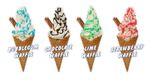 Whippy Ice Cream Waffle Cone Stickers Set of 4 Flavours - 20cm high die cut
