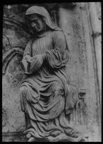 Magic Lantern Slide CHARTRES CATHEDRAL THE CONTEMPLATIVE LIFE C1920 PHOTO FRANCE