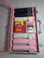Pink/Rose Poker set chip 300 Transparent case Ladies Lady Beautiful Nice Cool