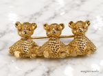 Sarah Coventry Gold Tone Teddies Brooch - Gift Boxed