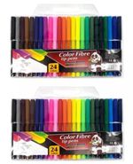 48 Color Felt Tip Pens Set Fine Drawing Marker Colouring Art School Colour Kids