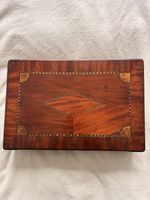 Antique Inlaid Mahogany Canteen Jewellery Or Watch Collector’s Box 45cm