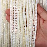 Natural White Mother Of Pearl Mop Shell Beads Round Shells Loose Beads For Jewel