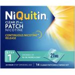 3 x 14 NiQuitin Clear Patch Step 1 21mg Stop Smoking Aid 42 patches