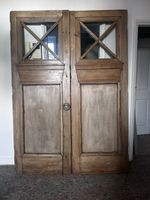 Vintage Old Heavy School Doors Stripped Wooden Architectural Salvage