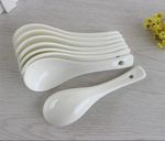 24x White Ceramic Soup Spoons 15cm Chinese Asian Ramen Serving Spoons Premium