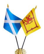 Scotland & Scotland Lion Rampant Double Friendship Table Flag Set