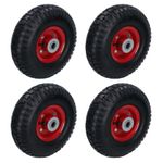 10 Inch Pneumatic Sack Truck Cart Trolley Barrow Wheel 20mm Bore 120kg 4pc
