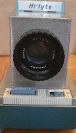 Hi-lyte Desktop Slide Projector Coated Anastigmat 4 Inch Lens Grey Blue