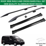Roof Side Rails And Cross Bars Aluminium Black For Nissan NV200 2009-2021