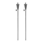 Metal Cone Garden Fire Torches - 1.46m - Silver - Pack of 2