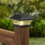 4 EYUEYA Home Solar Post Lights,Solar Post Cap Lights Fence Lights Outdoor White