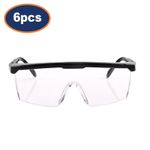 Industrial Safety Eyewear Glass Eye Protection Fog-Proof Lightweight Black 6Pcs