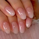 24PCS Almond Press On Nails Short Pink Gradient False Acrylic Nail Tips Set