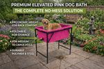 Pink Dog Bath Tub Elevated Folding Metal Stand Pet Grooming Washing Station 90L