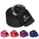AQF Yoga Strap Belt – Soft Cotton Leg Stretcher with D-Ring Buckle, 1.8M 2.4M 3M