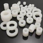 M4, M5, M6, M8, M10, M12 NYLON PLASTIC SPACERS STANDOFF WHITE ROUND WASHERS 