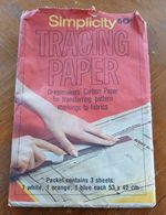 Vintage Simplicity Tracing Paper. Three unused sheets as described on packet.