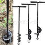 Manual Hand Earth Auger Fence Post Drill Soil Digger Hole Borer Digger 4 / 6/ 8"
