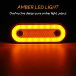 10* Orange Amber Side 20 LED Marker Lights Oval 12V 24V Neon Trailer Truck Lorry
