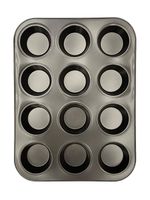 12 Cup Non-Stick Muffin Tray Cupcake Baking Tin Oven Bakeware Pan 25cm