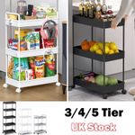 3/4/5 Tier Storage Trolley Cart Wheel Kitchen Bathroom Narrow Space Rack Rolling