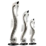 Seahorse Hand Carved Wooden White Mirror - 100, 80, 60cm - SH-003-WH/MIR