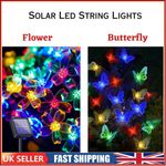 50 LED Garden String Light Outdoor Solar Powered Festoon Flower Fairy Lights
