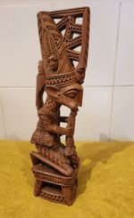 Gani Fakeye Signed Yoruba wood carving Stands 15 inches/38cm tall