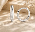 Solid Silver Plain Hoop Earrings 6, 8, 10, 12mm Diameter Ladies Sleeper