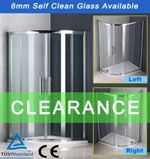 Offset WalkIn Quadrant Shower Enclosure Corner Cubicle Glass Door+Tray+Riser Kit