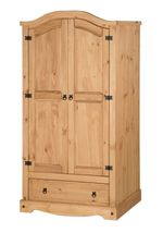 Corona Wardrobe 2 Door 1 Drawer Mexican Bedroom Solid Pine by Mercers Furniture®