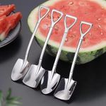 4pcs Stainless Steel Shovel Spoons Tea Coffee Dessert Ice Cream Scoop Set