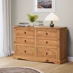 Corona Chest of Drawers Low 3+3 6 Drawer Wide Chest Sideboard Mercers Furniture®