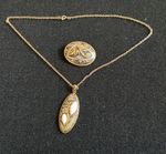 Damascene Toledo Jewellery Brooch And Necklace