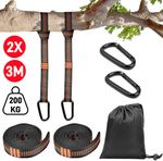 2PCS Heavy -Duty Hammock Straps Adjustable Tree Hanging Belt Outdoor Suspension