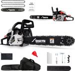Petrol Chainsaw 58cc 20" Bar & 2 Chains 2 Stroke Easy-Start 3.6HP Storage Bag