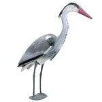 DECOY HERON DETERRENT FOR POND SCARER GARDEN BIRD PEST ORNAMENT PLASTIC RESIN