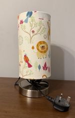 Jungle Animals Nursery Children’s Bedside/ Table Lamp With Lion, Giraffe, Monkey