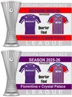 Fiorentina v Crystal Palace Europa Con League QF Matchday Pin Badges