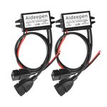 2Pcs DC 12V to 5V Converter, Aideepen 15W 3A Car Power Converter Black 