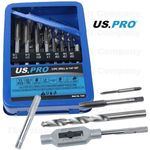 US PRO 15PC Metric Drill & Tap Set M3 M4 M5 M6 M7 M8 M10 M12 Coarse 7253