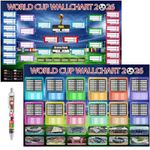 2X World Cup Football Wall chart 2026,87*58CM Foldable Football Schedule Poster