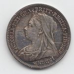 Queen Victoria Three Pences 3D Solid Silver Vintage Old Antique 1860 1901 Retro