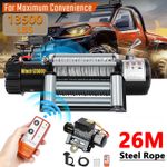 Heavy Duty Electric Winch 12V 13500lb/6123kg Steel Rope Wireless Remote Controls